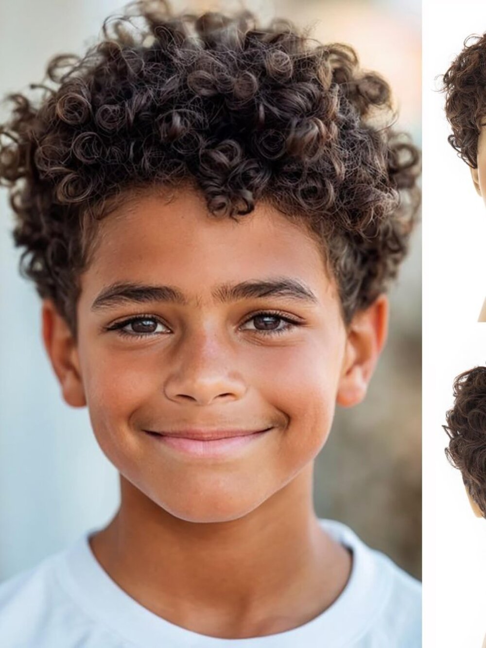 Short Curly Brown Kid Wig Boys N9505